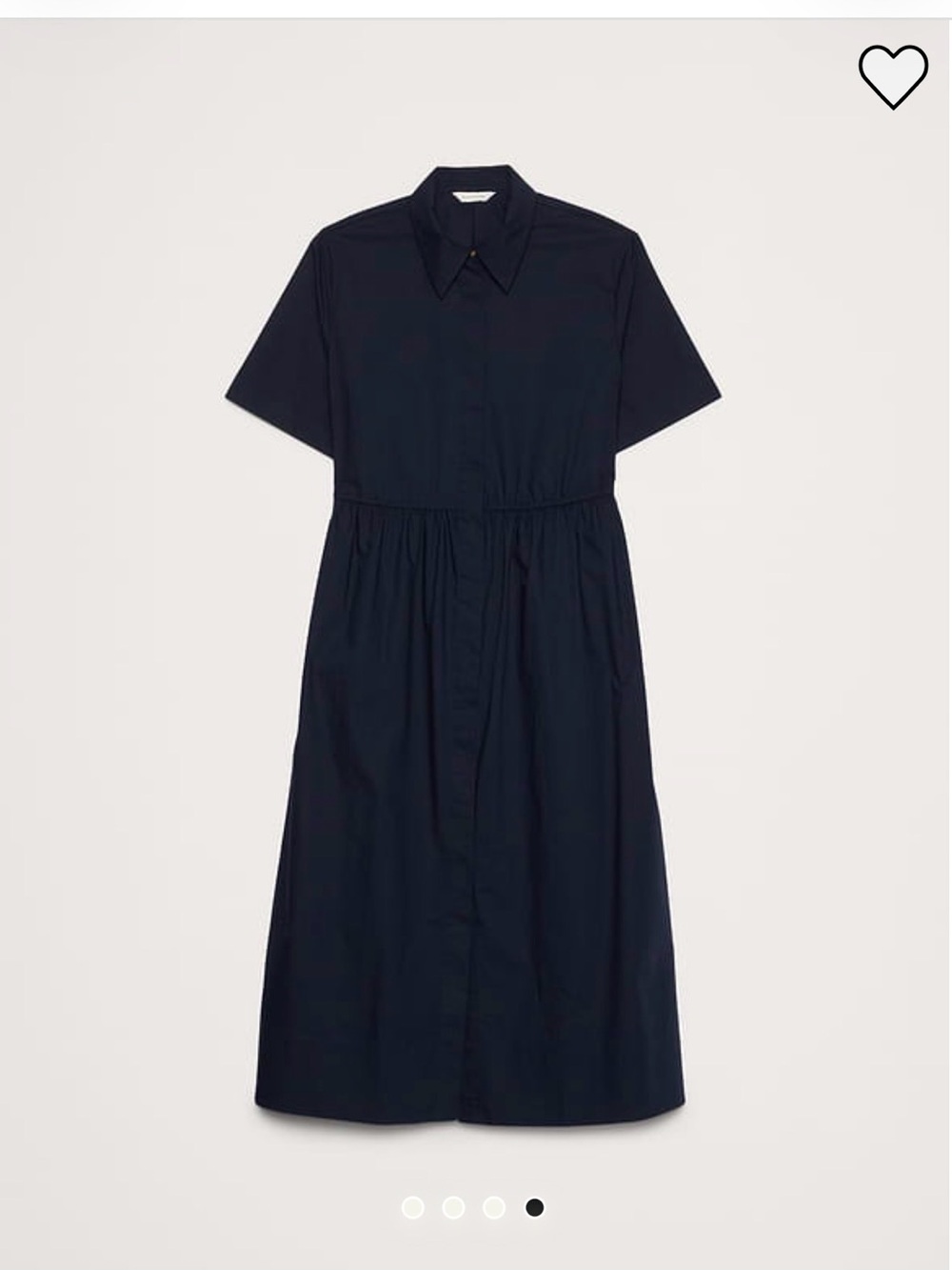 Banana Republic Navy Cotton Poplin Midi Shirt Dress - Picture 3 of 5